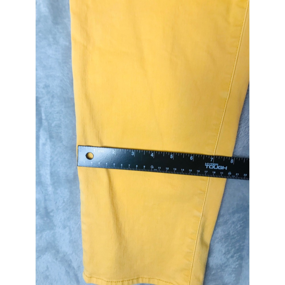 Talbots Jeans WOMEN 10 Yellow Straight Leg Crop Jean Mustard Mid Rise Stretch - Picture 6 of 10